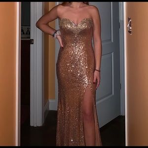 Rose Gold Tiffany designs prom dress